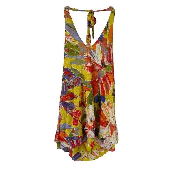 Tommy Bahama Halter Top Size S Colorful Tropical Beach Noli Blooms Stretch Aloha - Picture 1 of 7